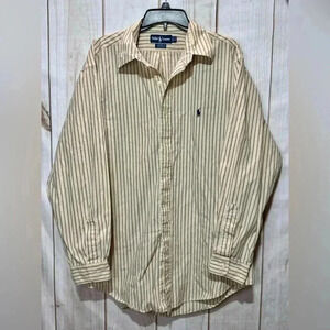 Ralph Lauren Yarmouth Men’s Striped Button Down Dress Shirt‎ Size 17 34/35